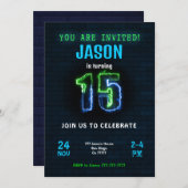 15. Geburtstagsfeier Einladung (Vorne/Hinten)