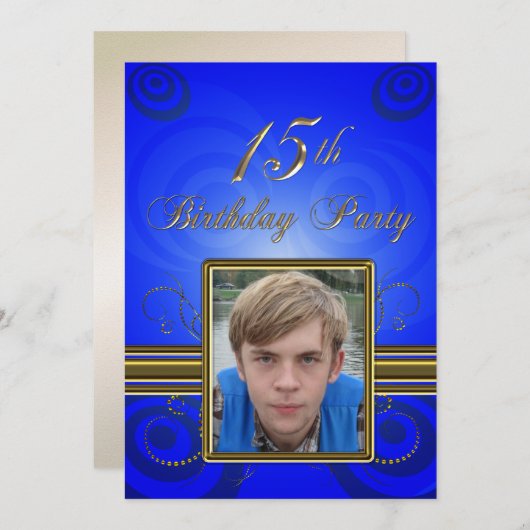 15. Geburtstagsfeier Einladung (Vorne/Hinten)