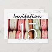 15. Geburtstagsfeier Einladung Macaron (Vorne/Hinten)