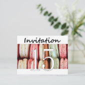 15. Geburtstagsfeier Einladung Macaron (Stehend Vorderseite)