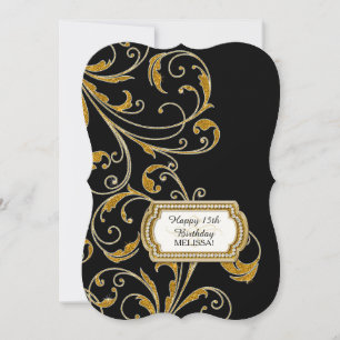 15. Geburtstagsfeier Glamour Old Hollywood Regency Einladung