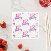 15. Geburtstagspapier-Tischdecken, 15. Geburtstags Serviette (Beispiel)