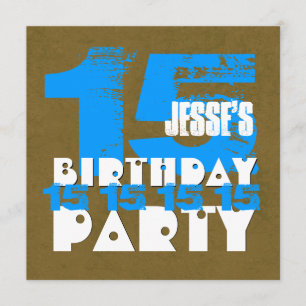 15. Geburtstagsparty 15 Jahre alt Grunge Z15A Einladung