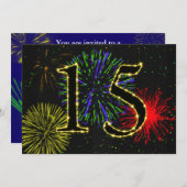 15. Geburtstagsparty Einladung (Vorne/Hinten)