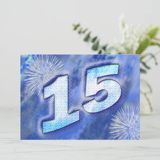 15. Geburtstagsparty Einladung (Stehend Vorderseite)