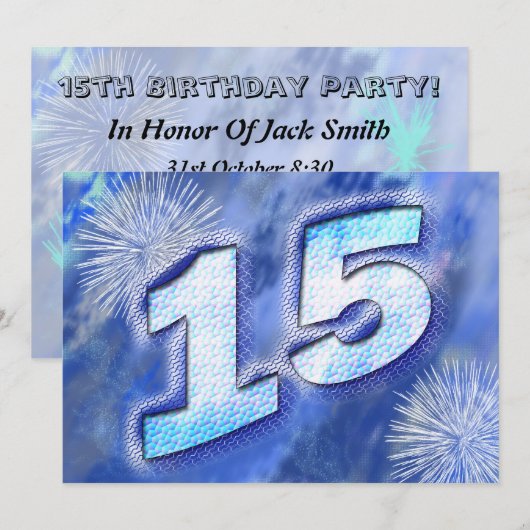 15. Geburtstagsparty Einladung (Vorne/Hinten)