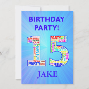 15. Geburtstagsparty Einladung einen Namen hinzufü