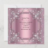 15. Geburtstagsparty Pink Pearl Einladung (Rückseite)