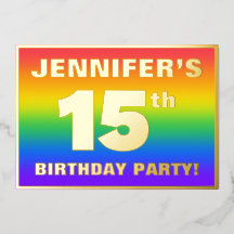 15. Geburtstagsparty: Spaß, buntes Regenbogenmuste