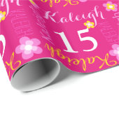 15. Geburtstagsverpackung des Geschenkpapier (Rolleneckpunkt)