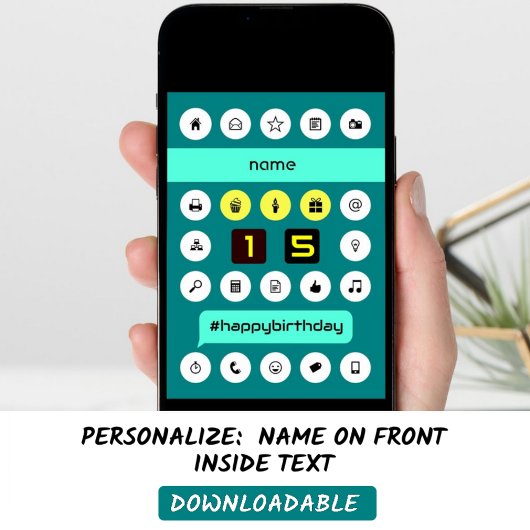 15. Hashtag Computing Geburtstag hinzufügen Karte