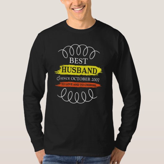 15. Hochzeit Jubiläum Bestes Ehemann seit Oktober T-Shirt (Vorderseite)