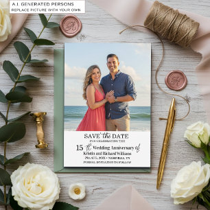 15. Hochzeitsjubiläum Save-the-Date-Foto Mitteilungskarte