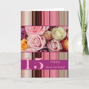 15. Hochzeitskarte - Pastellstreifen für Rose Karte