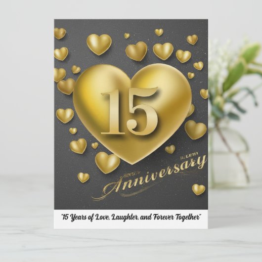 15. Hochzeitstag Einladung (Stehend Vorderseite)