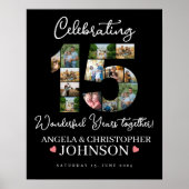 15. Hochzeitstag Foto Collage Party Sign Poster (Vorne)