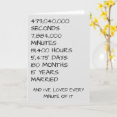 15. Hochzeitstag Fünfzehn Jahre Karte (Gelbe Blume)