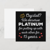 15. Hochzeitstag I - Crystal Funny Couple Einladung (Vorne/Hinten)