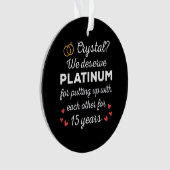 15. Hochzeitstag I - Crystal Funny Couple Ornament (Vorderseite)