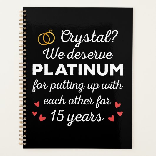 15. Hochzeitstag I - Crystal Funny Couple Planer (Vorderseite)