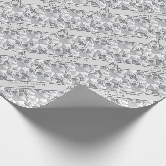 15. Hochzeitstag, Kristallfest Geschenkpapier (Ecke)