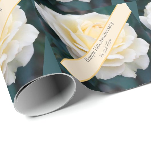 15. Hochzeitstag, Rose Geschenkpapier (Rolleneckpunkt)