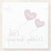 15. Hochzeitstag Rote Herzblasen Glasuntersetzer (Rückseite)