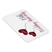 15. Hochzeitstag Rote Herzblasen Magnet (Rechte Seite)