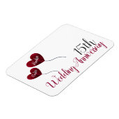 15. Hochzeitstag Rote Herzblasen Magnet (Linke Seite)