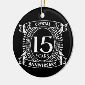 15. Hochzeitstag Schwarzweiß Keramikornament (Links)