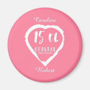 15. Hochzeitstag traditionelles Kristall Magnet