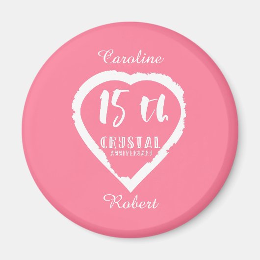 15. Hochzeitstag traditionelles Kristall Magnet (Vorne)