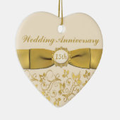 15. Hochzeitstag-Weihnachtsverzierung Keramikornament (Rechts)