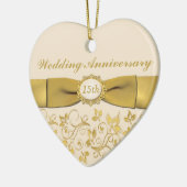 15. Hochzeitstag-Weihnachtsverzierung Keramikornament (Links)