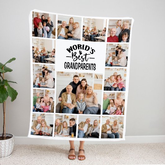 15 Image World's Best Grandparents Fleece Blanket