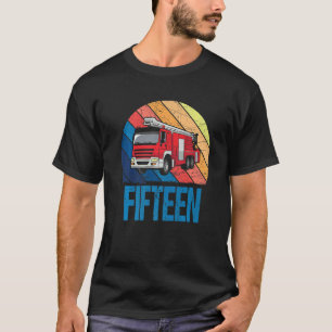 15 Jahre alt 15. Geburtstag Junge Feuerwehrmann Fe T-Shirt
