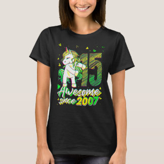 15 Jahre alte Einhorn-Flossing 15. Geburtstag Unic T-Shirt