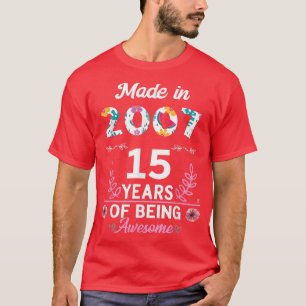 15 Jahre Alte Geschenke 15. Geburtstag Geboren im T-Shirt