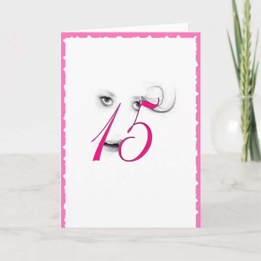 15 Jahre alte Girl Pink-Grußkarte Karte (Vorderseite)