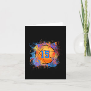 15 Jahre alte Kinder 15. Geburtstag Basketball Kin Karte