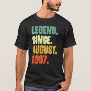 15 Jahre alte Legende seit August 2007. Geburtstag T-Shirt