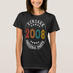 15 Jahre alte Retro-Vintage 2008 15. Geburtstag 1 T-Shirt