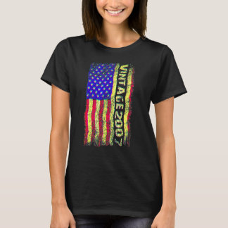 15 Jahre alte Vintage-2007-amerikanische Flagge 15 T-Shirt