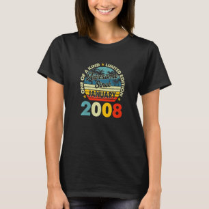 15 Jahre alte Vintage Januar 2008 15. Geburtstag R T-Shirt