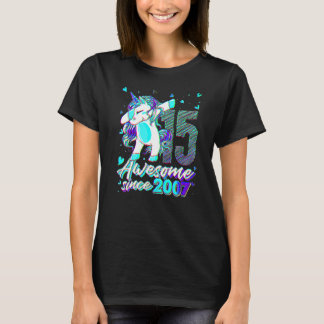 15 Jahre altes Einhorn Dabbing 15. Geburtstag Einh T-Shirt