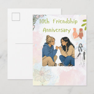 15 Jahre Freundschaft & Weiter Beste Freunde Einladungspostkarte