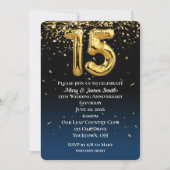15 Jahre Gold Balloons & Confetti Invitati Einladung (Vorderseite)