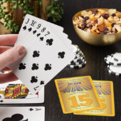 15 Jahre | Golden Ray 12-Schritte CUSTOM NAME Spielkarten (In Situ)