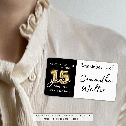15 Jahre Klasse Wiedersehen Name Tag Erinnern