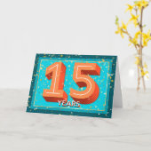 15 Jahre Mitarbeiterjubiläum - Fettzahl Karte (Gelbe Blume)